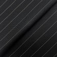 Black Stripe Super 110S Merino Wool Fabric - Black Stripe, 58/60" Width