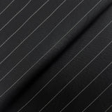 Black Stripe Super 110S Merino Wool Fabric - Black Stripe, 58/60" Width