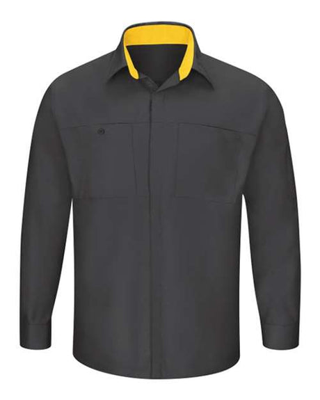 Red Kap Men's Performance Plus Long Sleeve Shirt with OilBlok Technology
