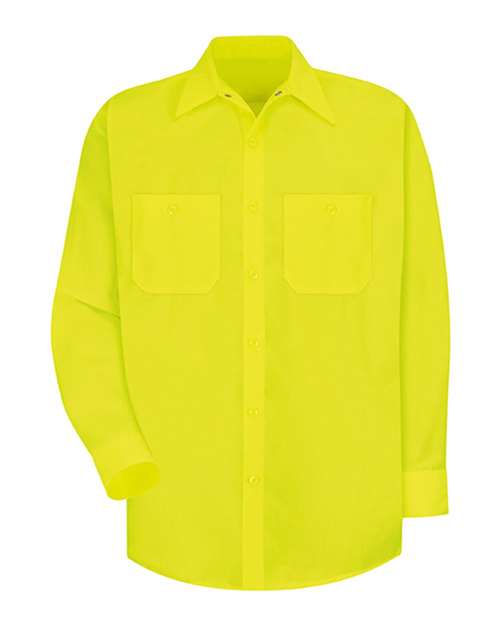Red Kap Men's Tall Enhanced Visibility Long Sleeve Work Shirt