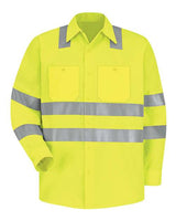 Red Kap Men's High Visibility Safety Long Sleeve Work Shirt