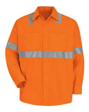 Red Kap Men's High Visibility Safety Long Sleeve Work Shirt