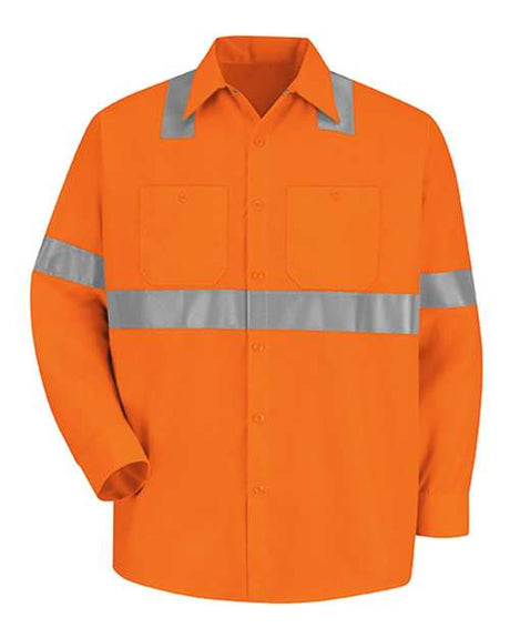 Red Kap Men's High Visibility Safety Long Sleeve Work Shirt