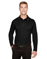 Devon & Jones® CrownLux Performance Men's Plaited Long Sleeve Polo