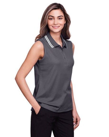 Devon & Jones® Ladies Plaited Tipped Sleeveless Polo