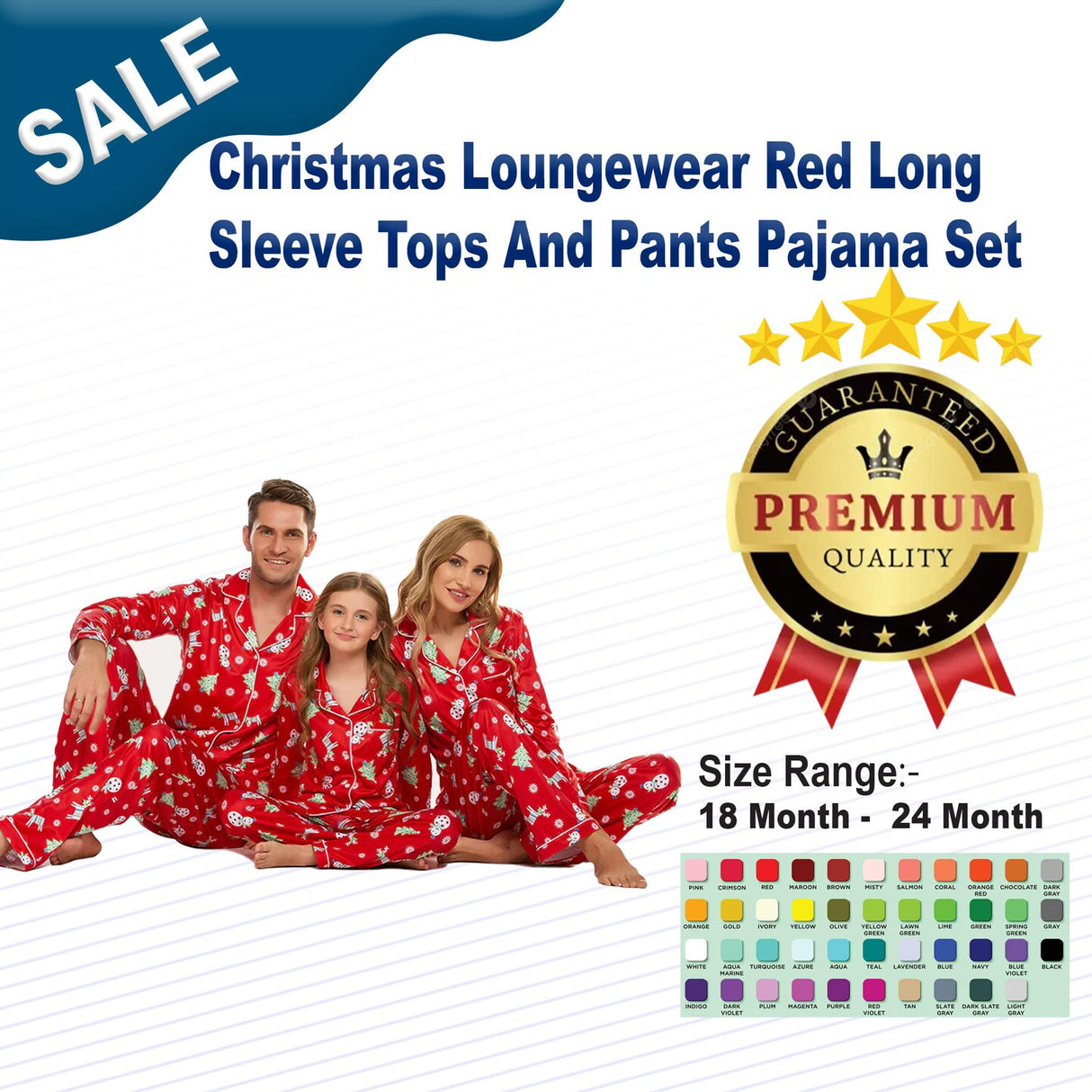 Christmas Loungewear Red Long Sleeve Tops And Pants Pajama Set