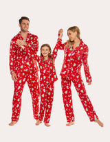 Christmas Loungewear Red Long Sleeve Tops And Pants Pajama Set