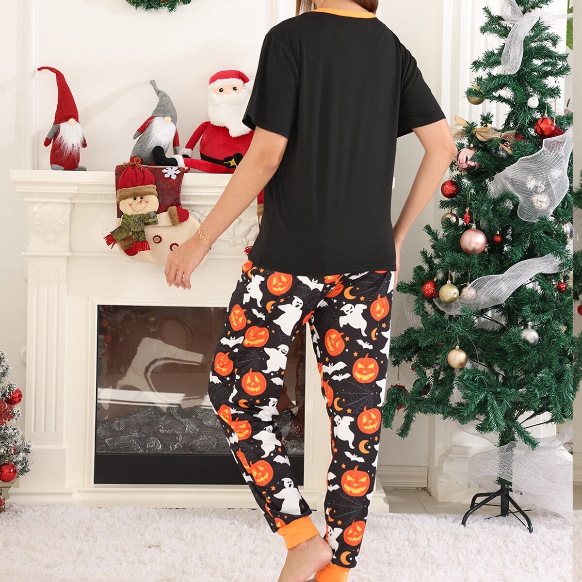 Christmas Pajamas Short-Sleeve T-Shirts Trousers Sets