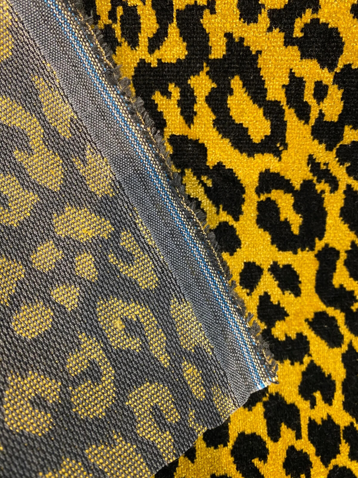 Exotic Leopard Jacquard Velvet Fabric - Black Gold Leopard Print, 56" Width (1 Yard)