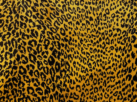 Exotic Leopard Jacquard Velvet Fabric - Black Gold Leopard Print, 56" Width (1 Yard)