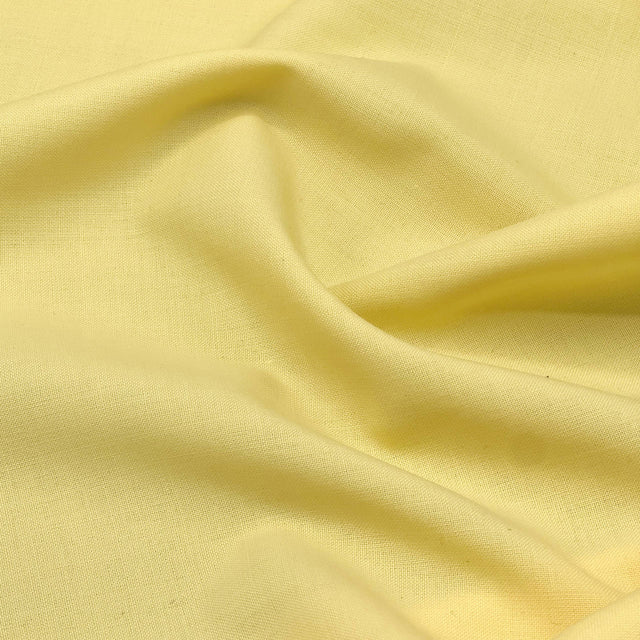 Bright Yellow Tropical Wool Blend Fabric - Machine Washable, 58/60" Width