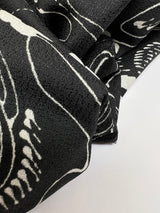 Polyester Crepe Printed Black White Floral