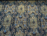 Hindley Maja Aqua Mill Creek Latex Backed Chenille Fabric - Aqua, Taupe, Gold, Beige, 56" Width (1 Yard)