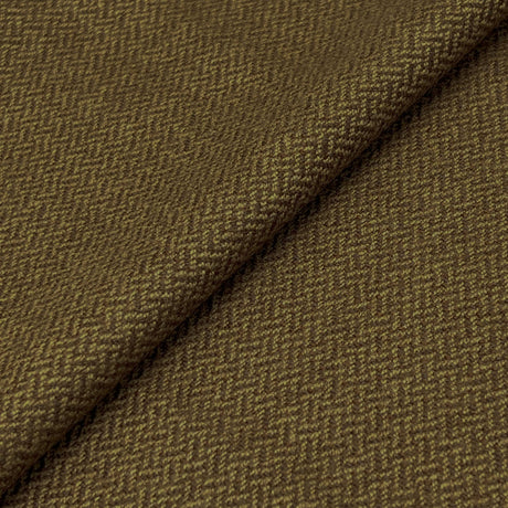 Olive Herringbone Silk/Wool Tweed Fabric - Olive Herringbone, Silk/Wool Blend Fabric