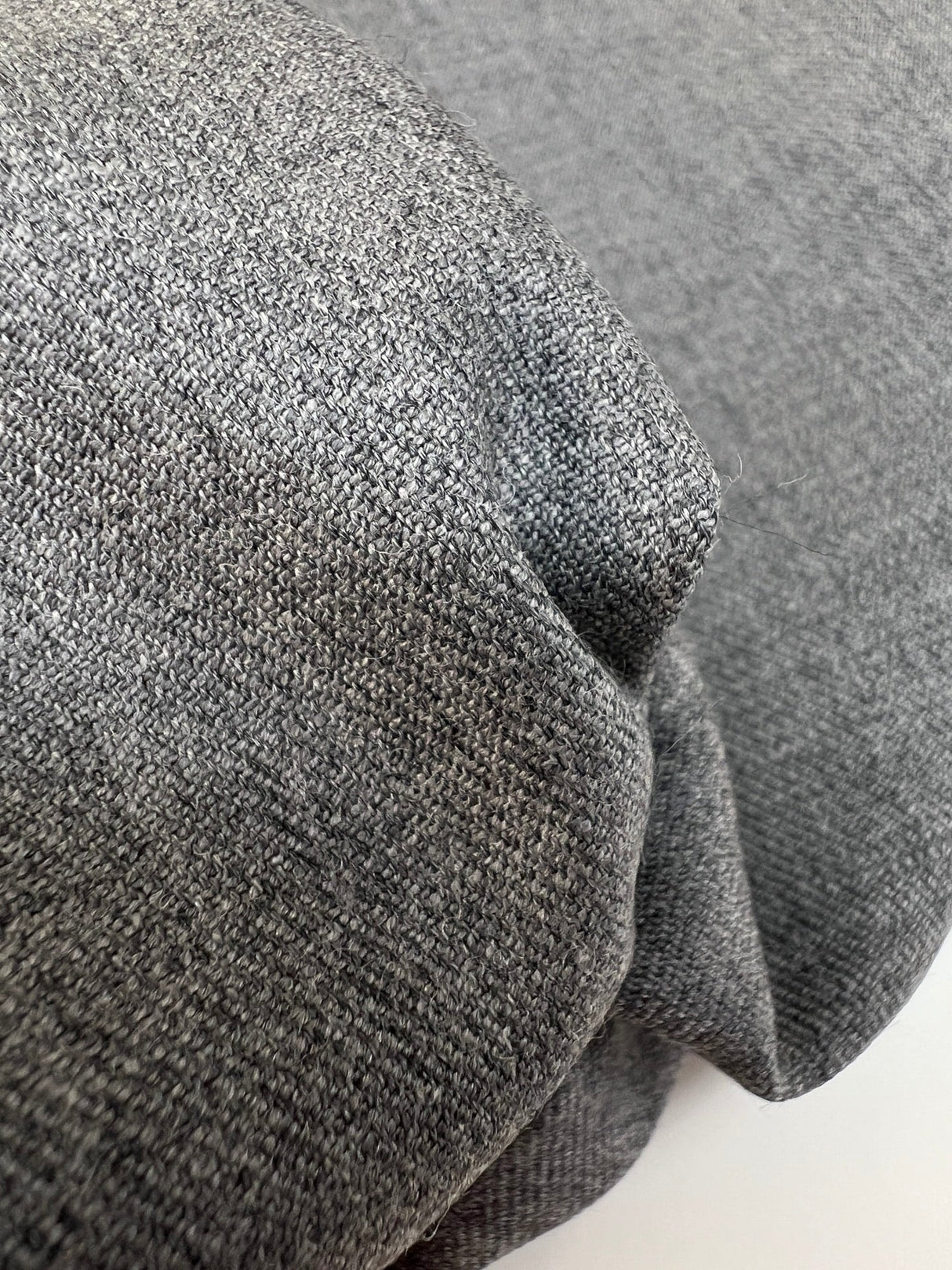 Wool Twill Suit Fabric Melange Gray Stretch
