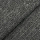Grey Pinstripe Wool Suiting Fabric - Grey Pinstripe, 58/60" Width
