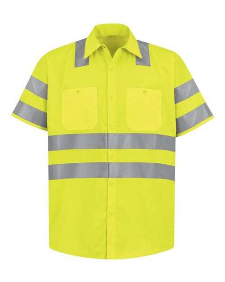 Red Kap Men's High Visibility Safety Short Sleeve Work Shirt
