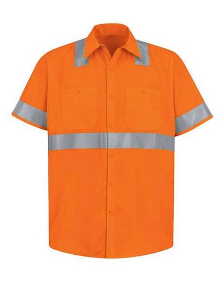 Red Kap Men's High Visibility Safety Short Sleeve Work Shirt