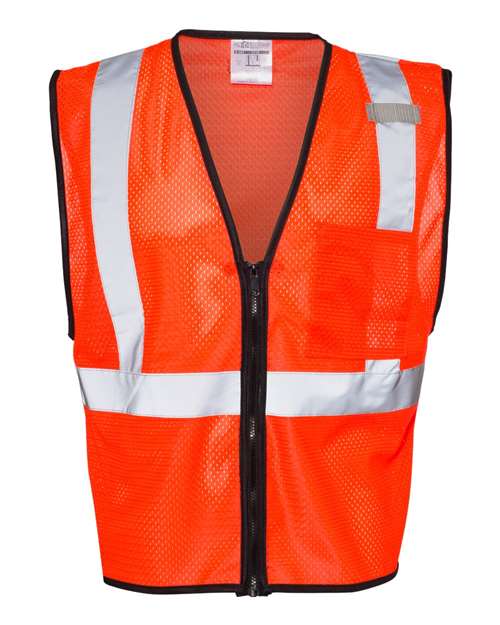 Kishigo Unisex Single Pocket Zipper Mesh Class 2 Safety Vest