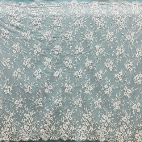 Embroidered Chantilly Lace with Eyelash Scallop