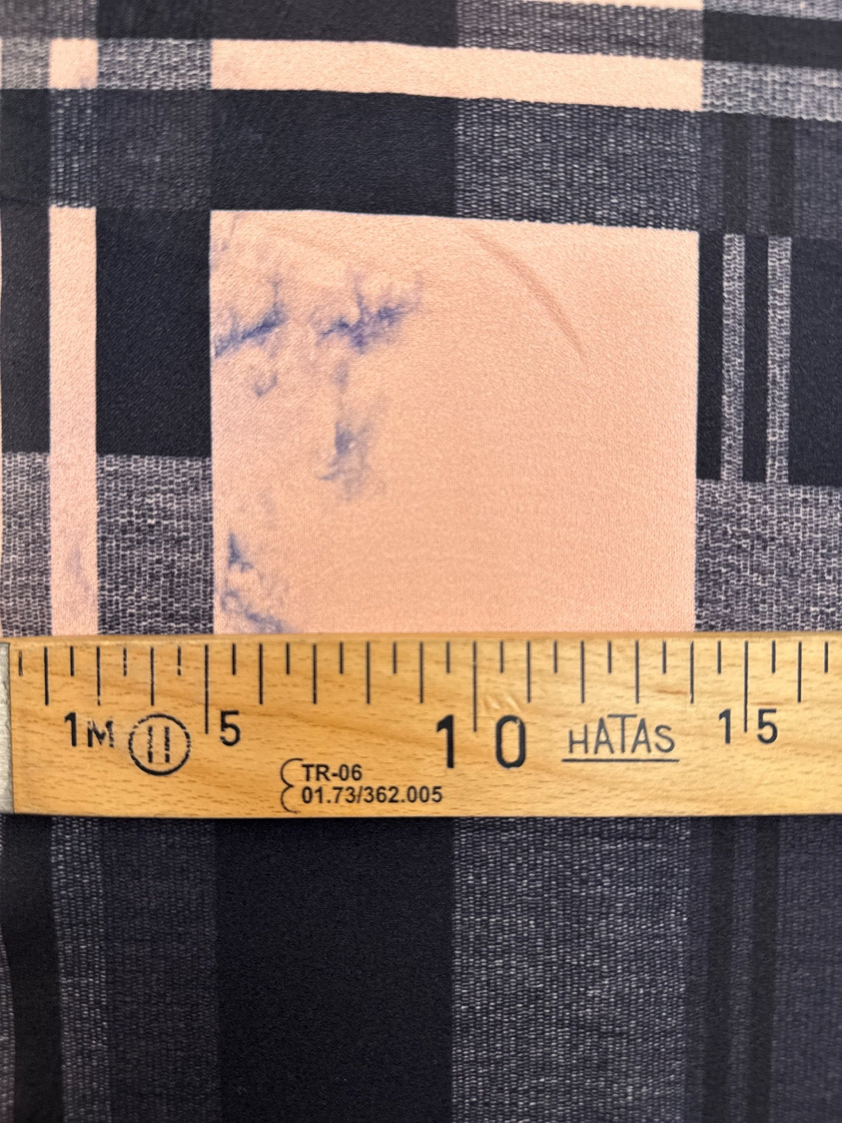 Italian Checked Knitted Fabric Blue Pink