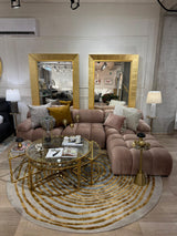 Beluga Tufted Design 50 Wool Viscose Area Rug - Ivory Grey Gold, Hand Tufted, Round (6' X 6' Round)