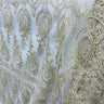 1 Yard Corded Bridal Lace Fabric Embroidered on 100% Polyester Net