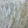 1 Yard Elegant White Corded Bridal Lace Fabric on 100% Polyester Net Mesh 48 inch Width