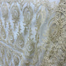 1 Yard Elegant Corded Bridal Lace Fabric Embroidered on Polyester Net Mesh