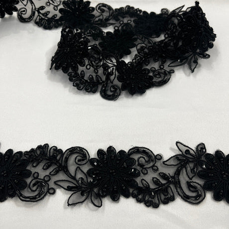 Beaded Corded Lace Trimming
