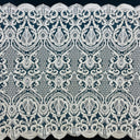 1 Yard Exquisite Beaded Corded Bridal Lace Embroidery on Durable Polyester Mesh 54" Wide