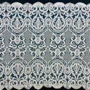 Beaded Corded Bridal Lace Fabric Dark Ivory 54" Wide