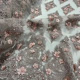 Beaded 3D Floral Lace Mesh