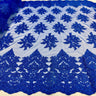 Embroidered Lace Fabric on Polyester Net Mesh
