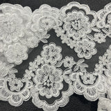 Embroidered Mesh Corded Lace Trim
