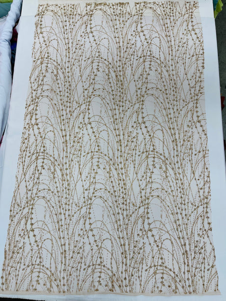 Galaxy Glitter Design Mesh Lace Polyester Fabric - Glitter Galaxy Pattern, 52-54" Width (1 Yard)