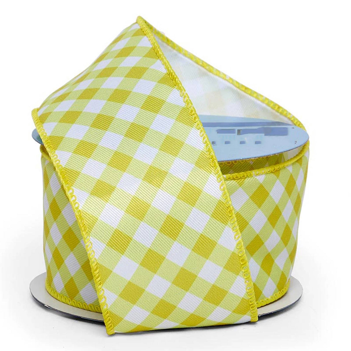 Bright Gingham Wired Ribbon 2 1/2 '' x 10 yd Lime Color 1 / ROLL