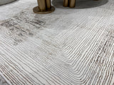 Jade 57 Area Rug - Brown/Cream, 100% Polyester/Shiny Viscose, Machine Loom, Made In Turkey, 9' 8" X 13' (1 Piece)
