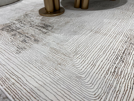 Jade 57 Area Rug - Brown/Cream, 100% Polyester/Shiny Viscose, Machine Loom, Made In Turkey, 9' 8" X 13' (1 Piece)