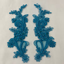 Beaded Corded Floral Lace Applique Pair