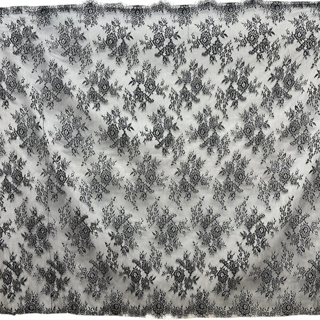 Embroidered Lace Fabric with Eyelash Scallop