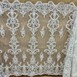 Beaded Corded Bridal Lace Fabric Dark Ivory 52" Wide