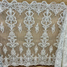 Beaded Corded Bridal Lace Fabric Dark Ivory 52" Wide