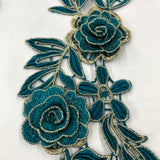3D Floral Lace Applique Embroidered Net Mesh