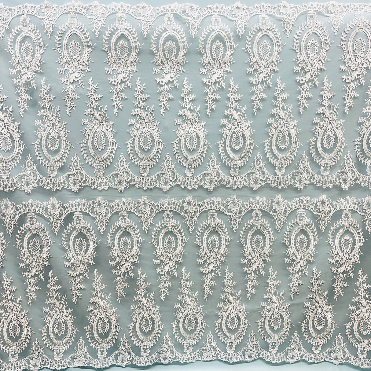 Corded Bridal Lace Fabric 100% Polyester Net Mesh 48" Wide