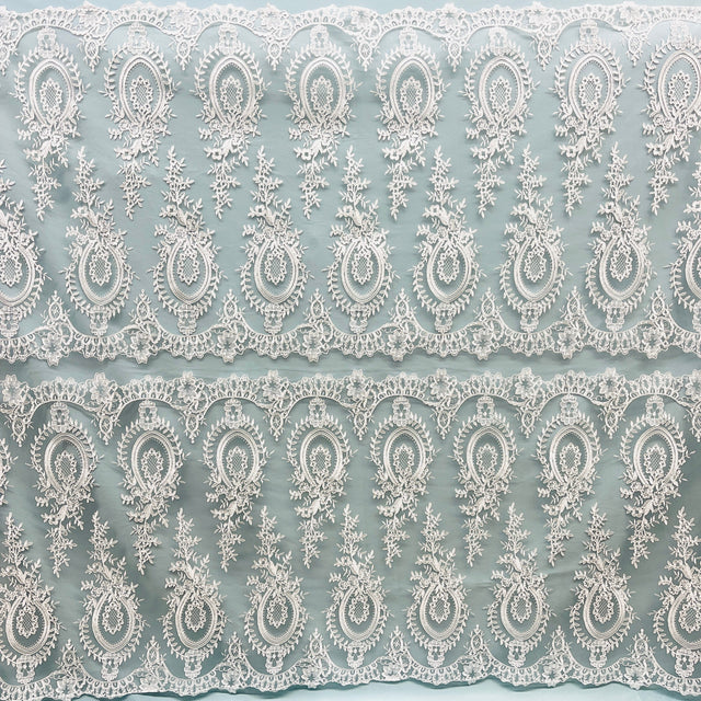 Corded Bridal Lace Fabric 100% Polyester Net Mesh 48" Wide