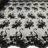Beaded Corded Lace Fabric on Polyester Net Mesh