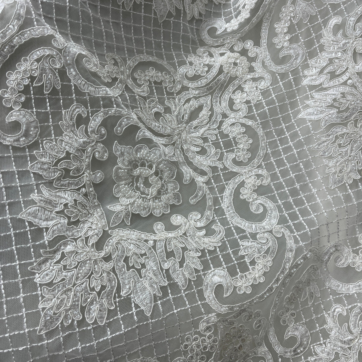 Beaded Corded Bridal Lace