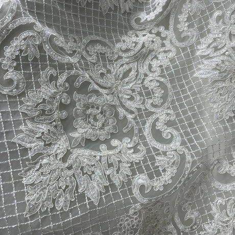 Beaded Corded Bridal Lace