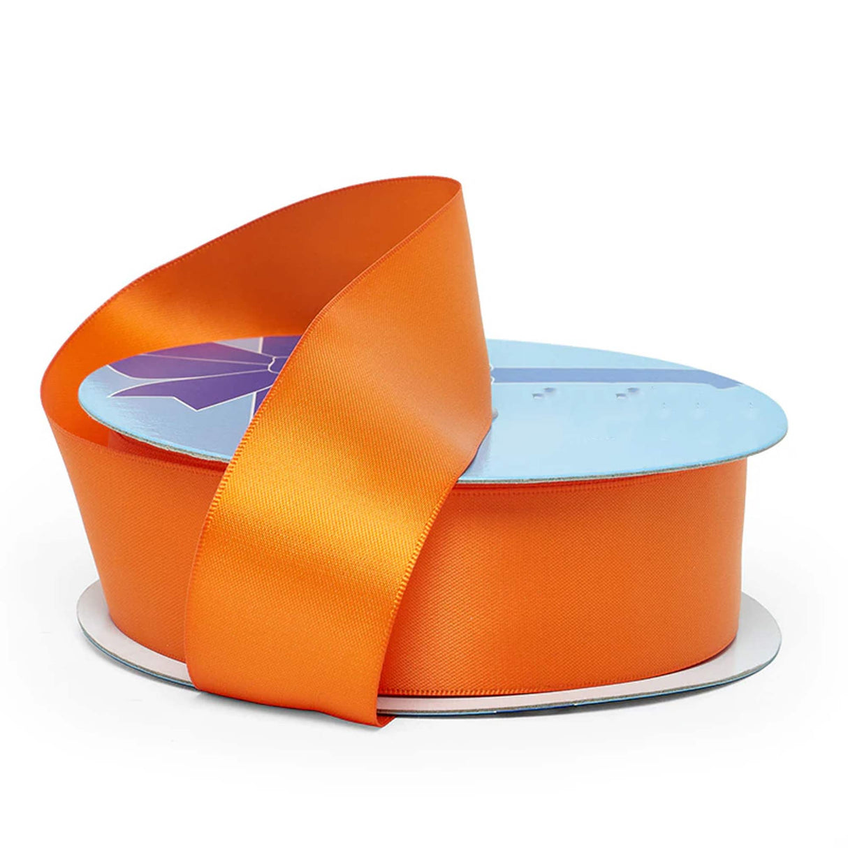 Solid Satin Ribbon for Fresh Flower Wrapping 2 1/2 '' X 25 yd Double Faced 1 / roll Orange